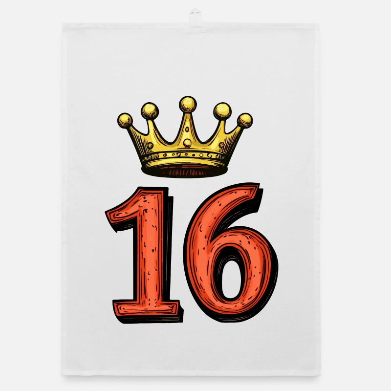 16 Number Crown Organic dish towel