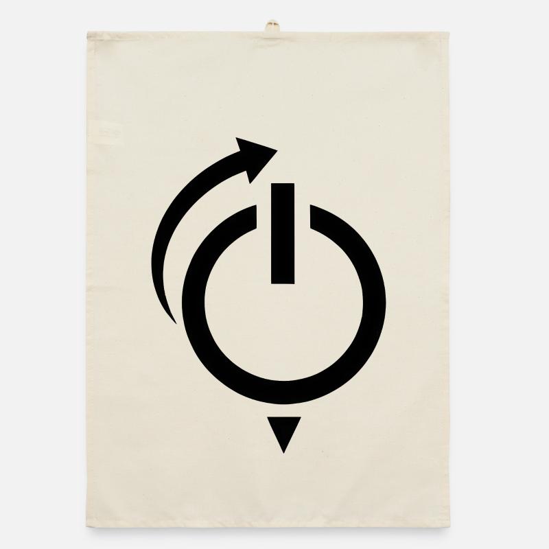 Power Button Restart Logo Organic dish towel
