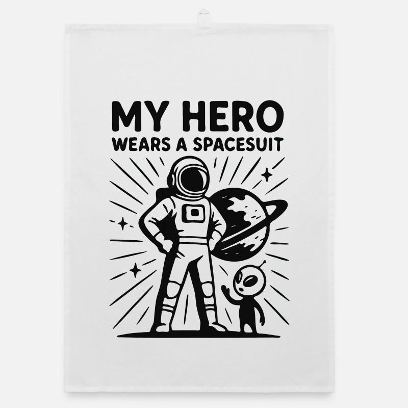 Héros de l’espace en combinaison spatiale Torchon bio