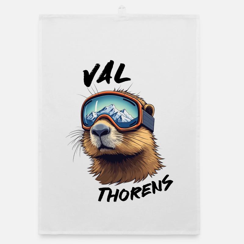 Val Thorens Ski 3 Vallées Highest Resort Organic dish towel