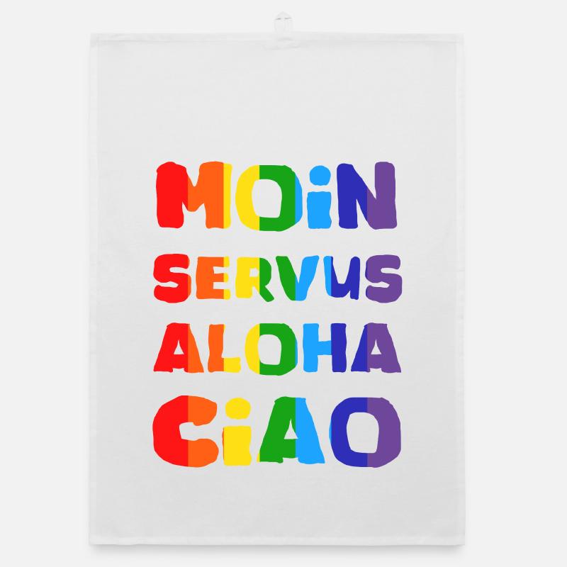 Rainbow Greetings Collection Organic dish towel