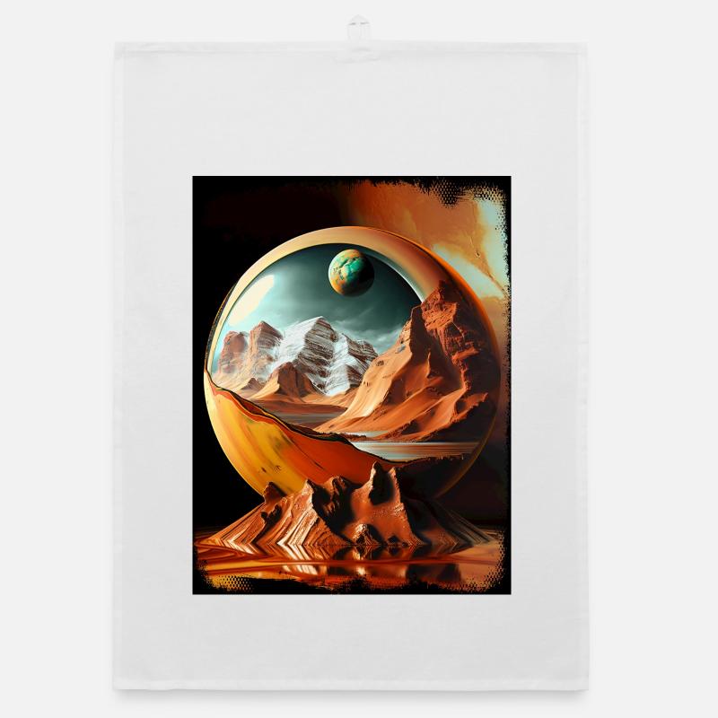 Planetary Globe Desert Landscape Organic dish towel