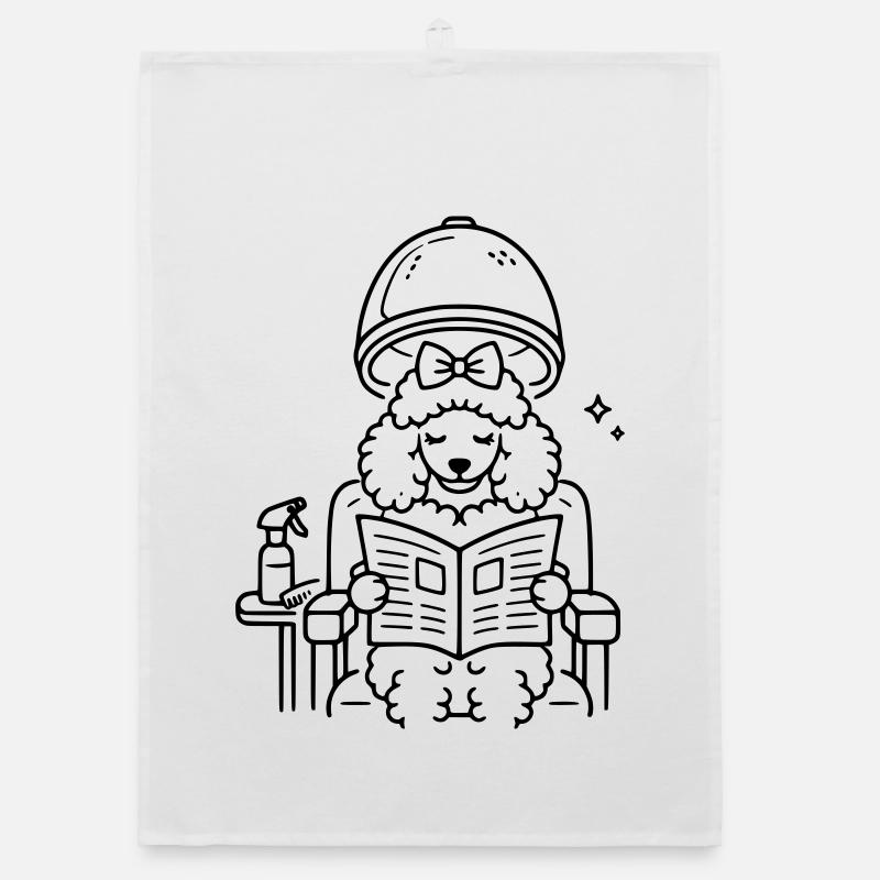 Caniche chez le coiffeur Torchon bio