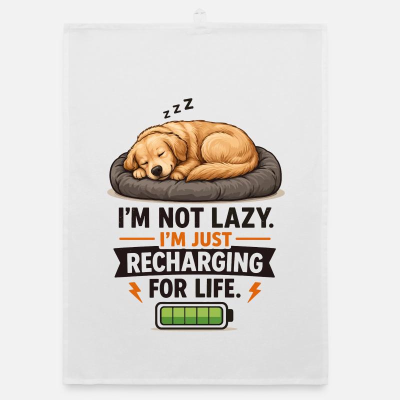 Mode Recharge : Chiot endormi Torchon bio
