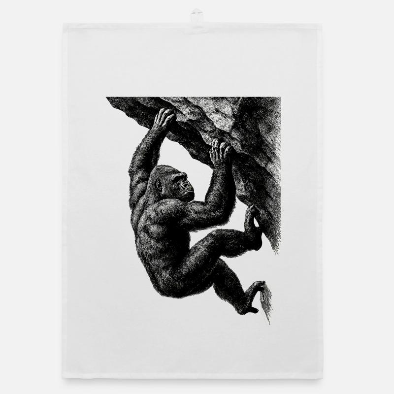 Realistic Gorilla: Bouldering & Grip Strength Organic dish towel