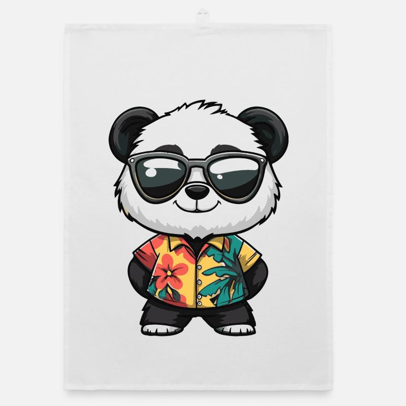 Panda Comic Urlaub Organic Geschirrtuch