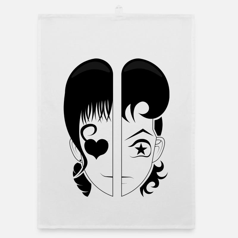 Double Visage : Cœur et Étoile Torchon bio