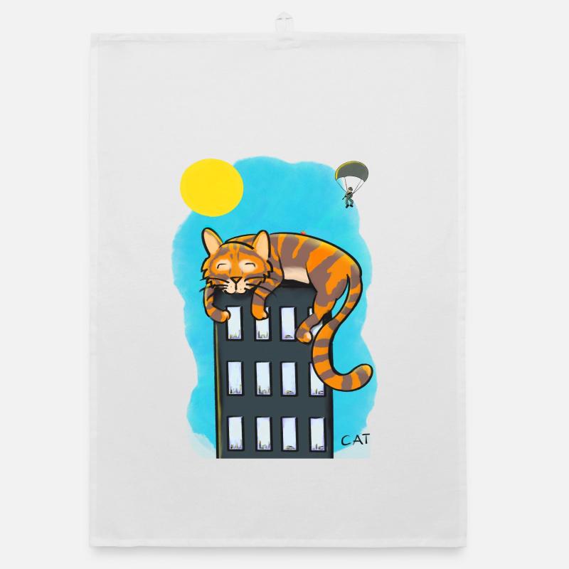 Chat sur gratte-ciel Torchon bio