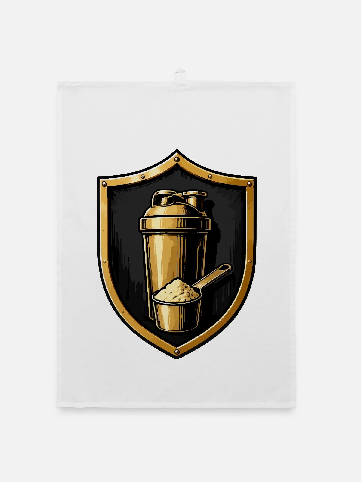 Goldenes Shaker Shield - Organic Geschirrtuch - Weiß - Vorne