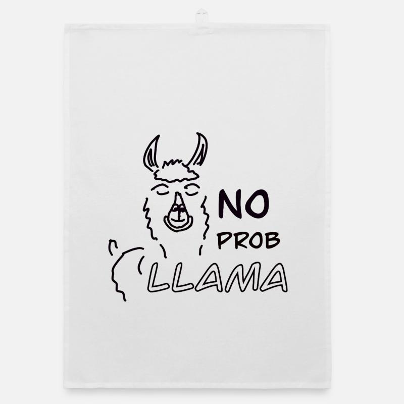No Prob LLAMA - Organic Geschirrtuch - Weiß