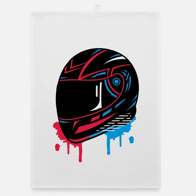 cooles Motorradhelm Graffiti Organic Geschirrtuch