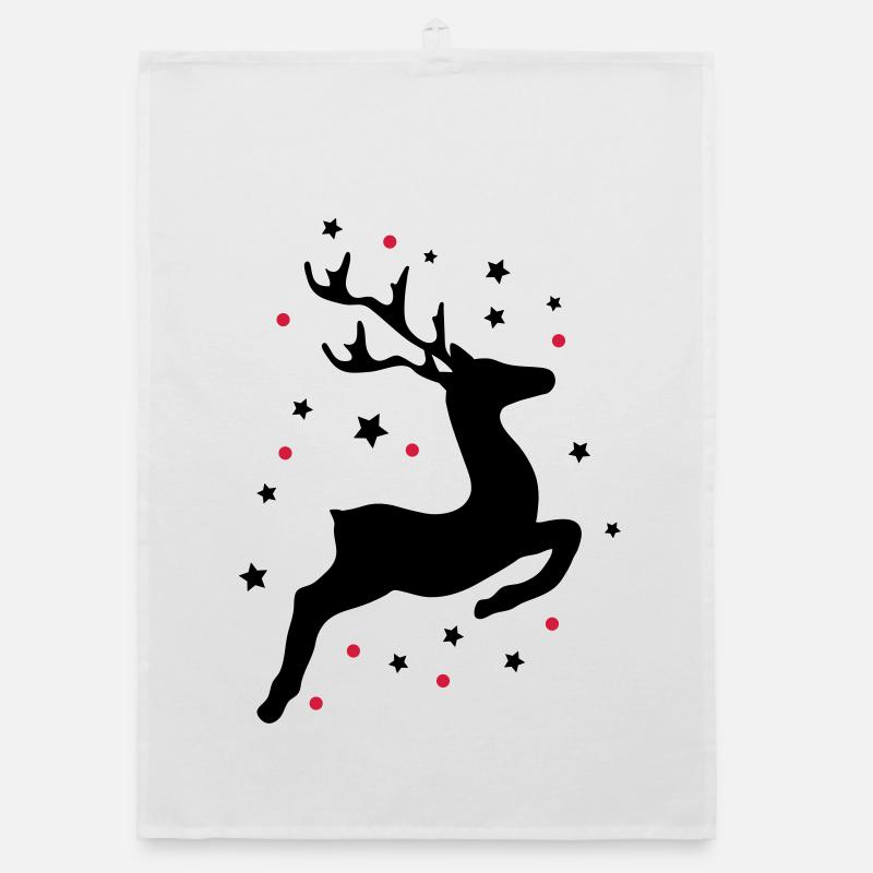 Un renne bondissant Torchon bio