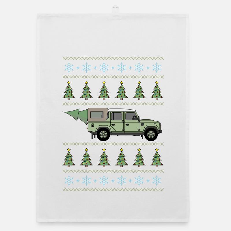 Defender Pickup - Christmas Tree Organic dish towel