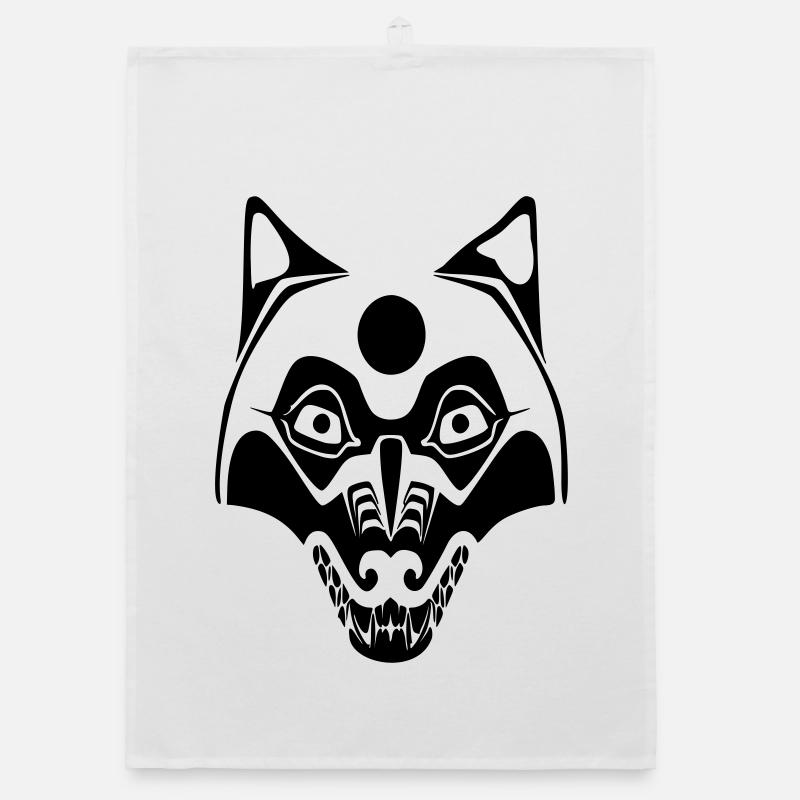 wolf - mask-moon Organic dish towel