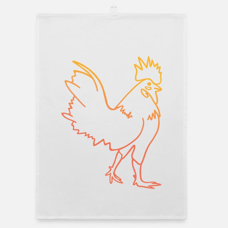 Illustration de coq de poule Torchon bio