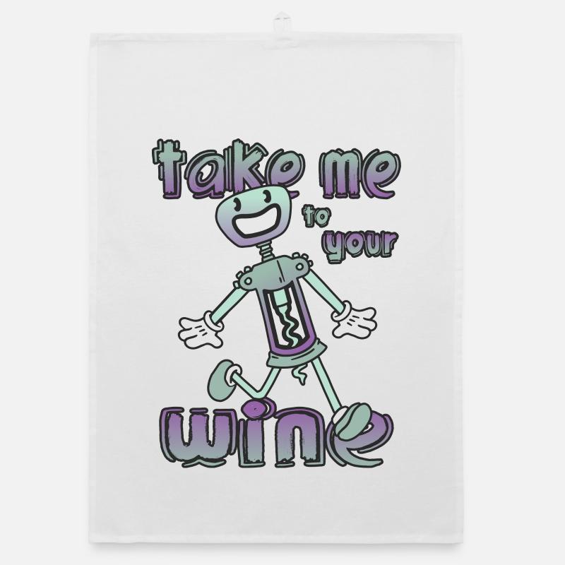Funny corkscrews Organic dish towel