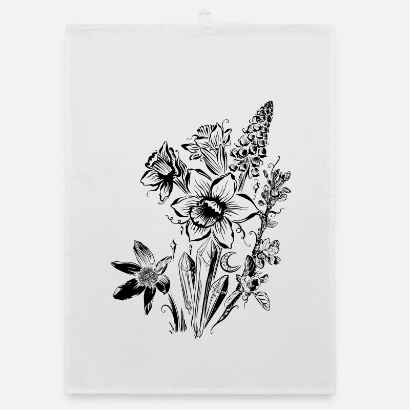 Jonquilles Fleurs Spring Rock Crystal Torchon bio