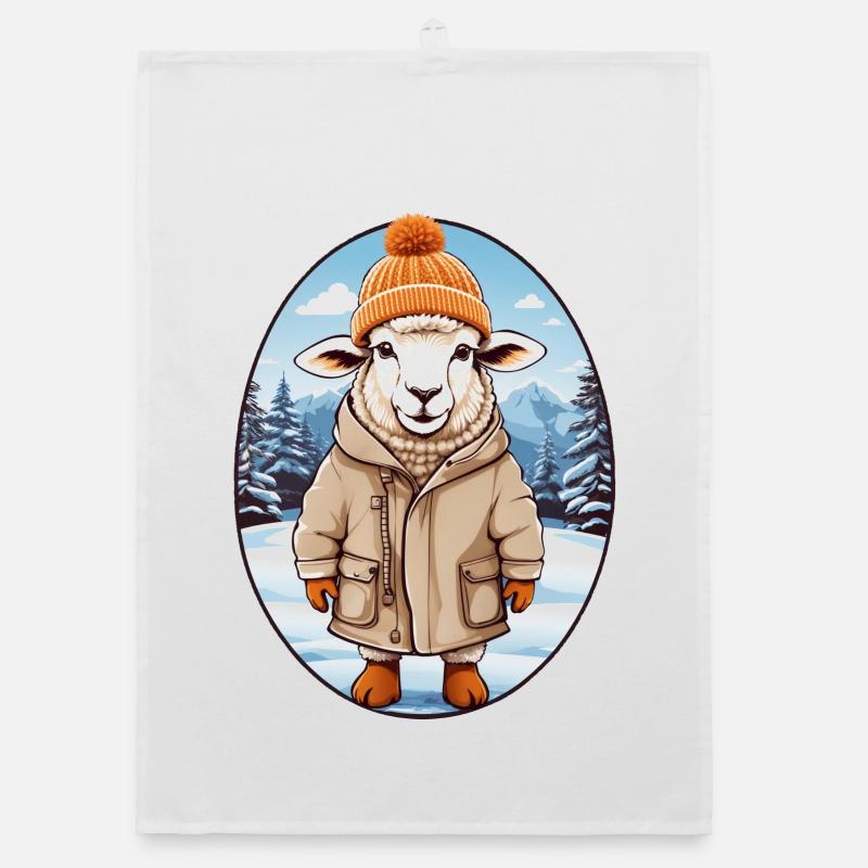Sheep cuddly sweet Organic dish towel