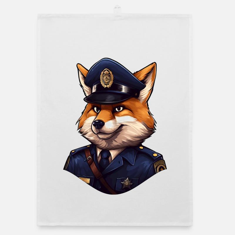 Fox Policeman Organic dish towel