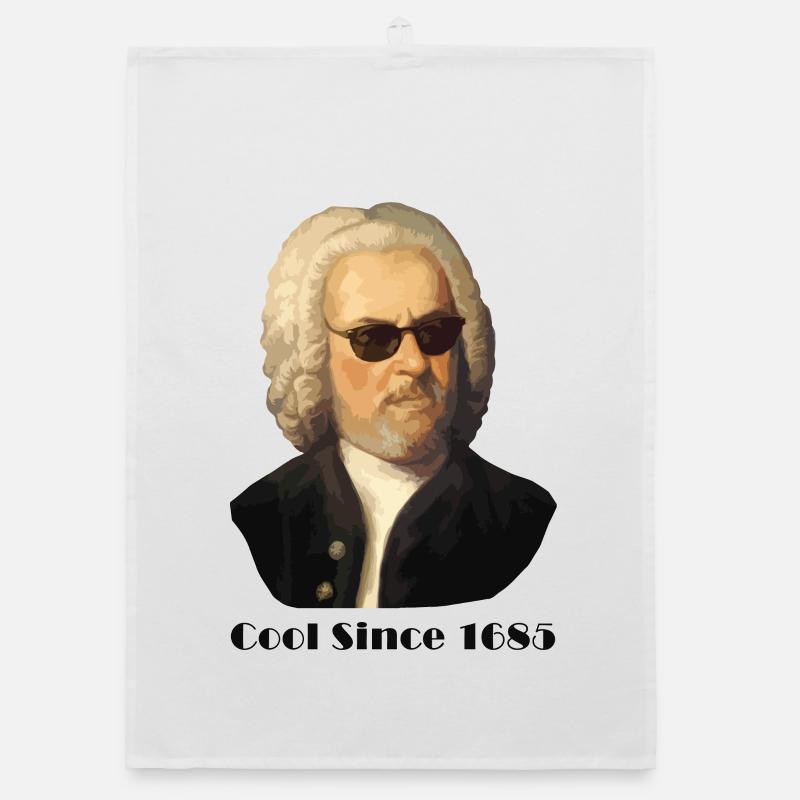 Johann Sebastian Bach – Cool avec des lunettes de soleil et - Torchon bio - blanc