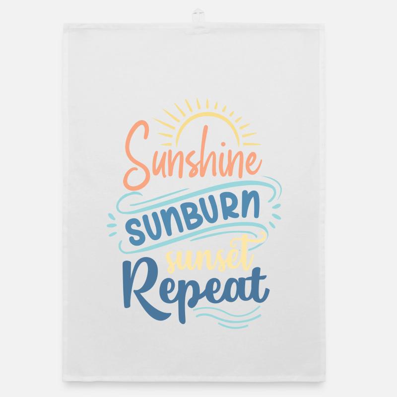 Sunshine Sunburn Sunset Repeat Organic dish towel