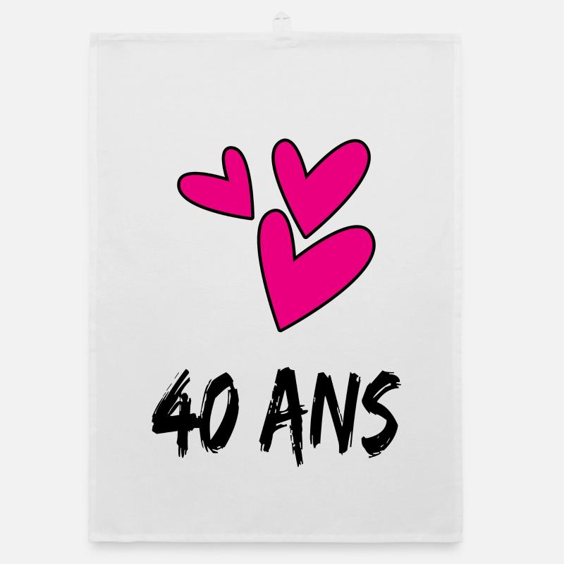 40. 40 ANS. 40e ANNIVERSAIRE. ANNIVERSAIRE 40 ANS. Torchon bio