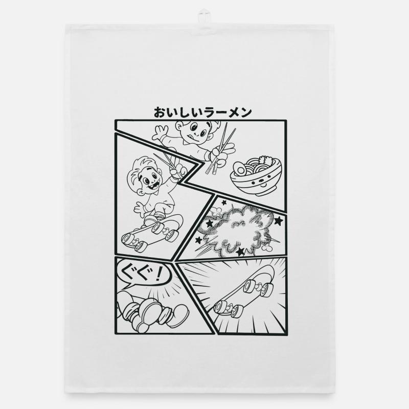 Chasing Ramen Cartoon Organic Geschirrtuch