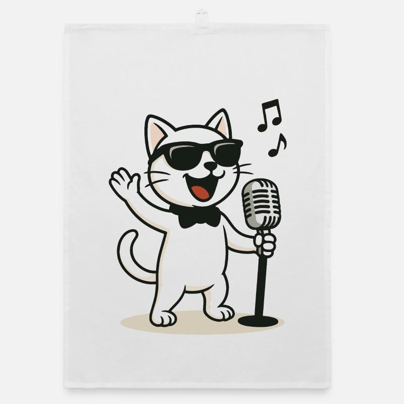 Rock'n'Roll Kitty Organic dish towel