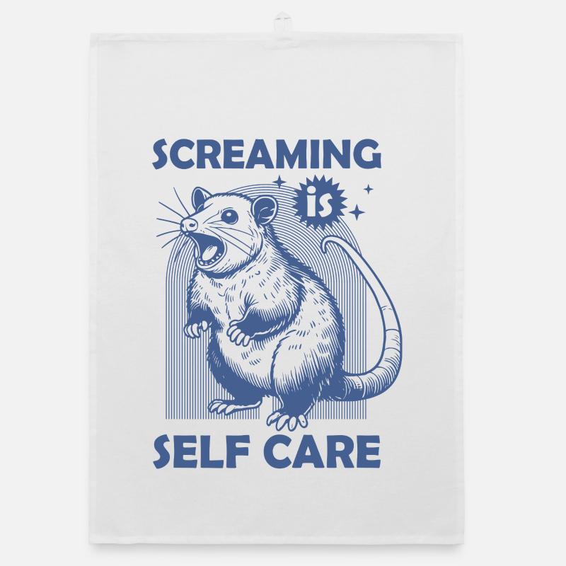 Cat with humorous message Organic dish towel