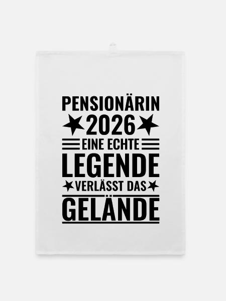 Retraité 2026 Une légende quitte les lieux - Torchon bio - blanc - Devant