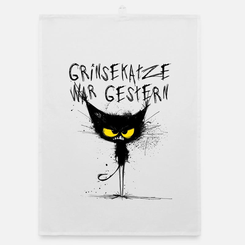 Grim Cat - Cheshire Cat was yesterday Organic dish towel