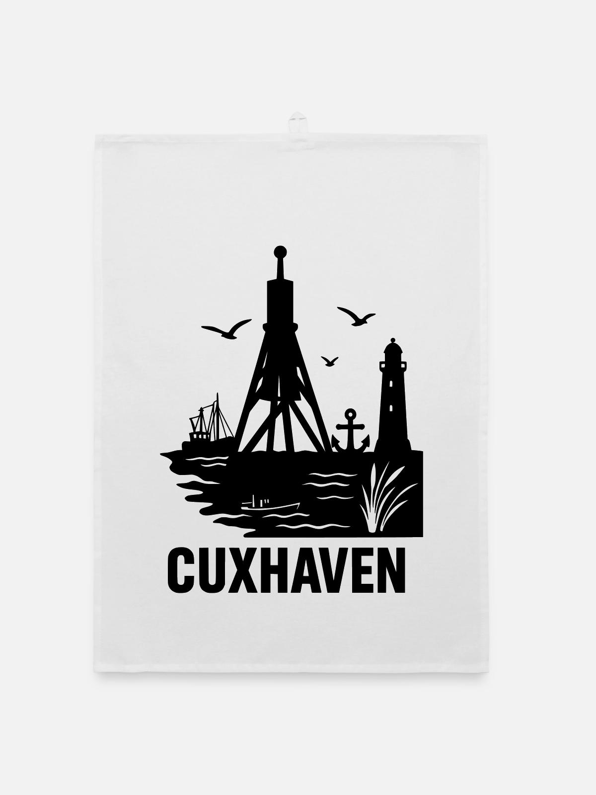 cuxhaven nordsee - Organic Geschirrtuch - Weiß - Vorne