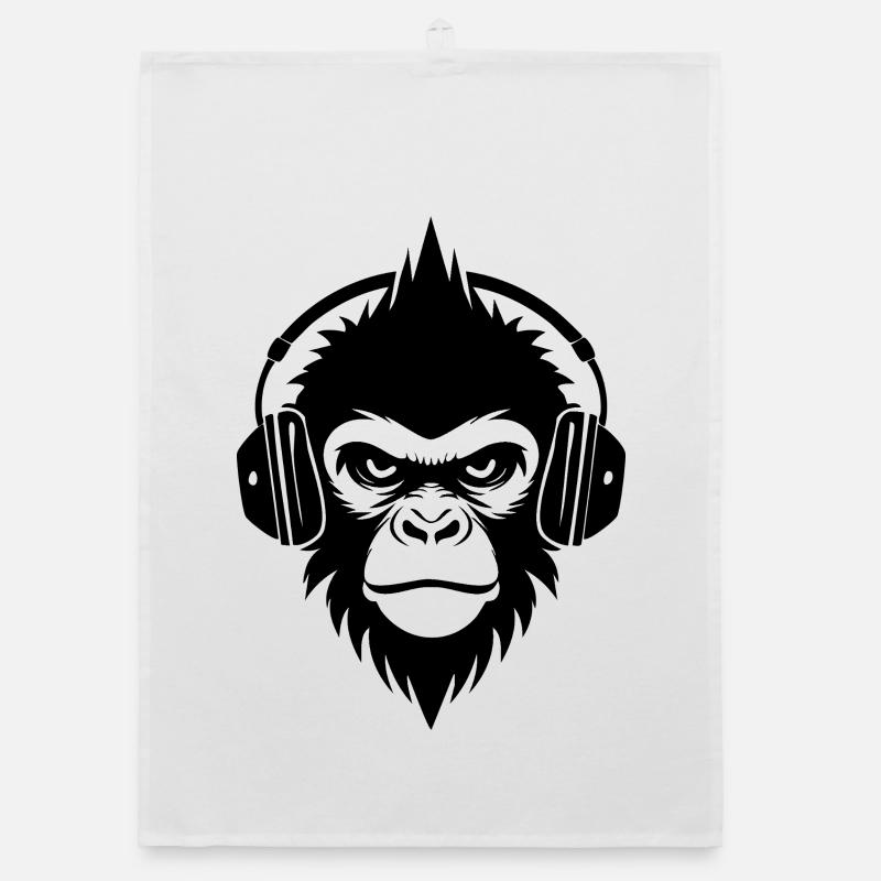 Klassischer Affenkopf Punk Studio Mix Shirt Organic Geschirrtuch