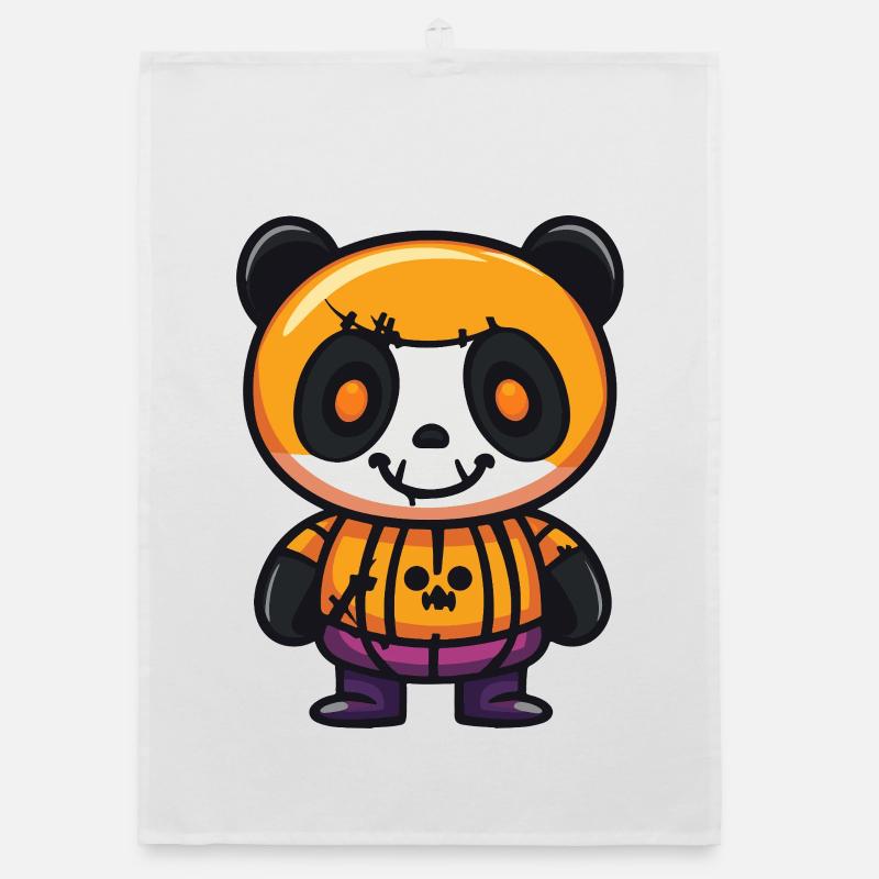 Panda Halloween Zombie Torchon bio