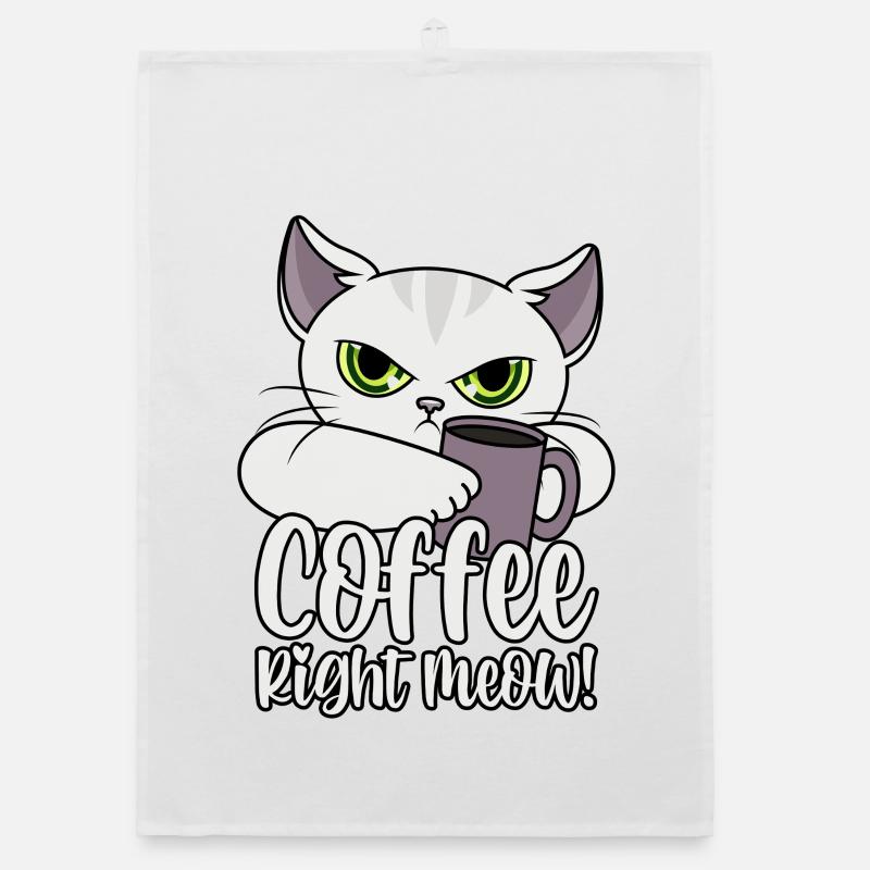 Coffee Right Meow - Mürrische Katze mit Kaffee Torchon bio