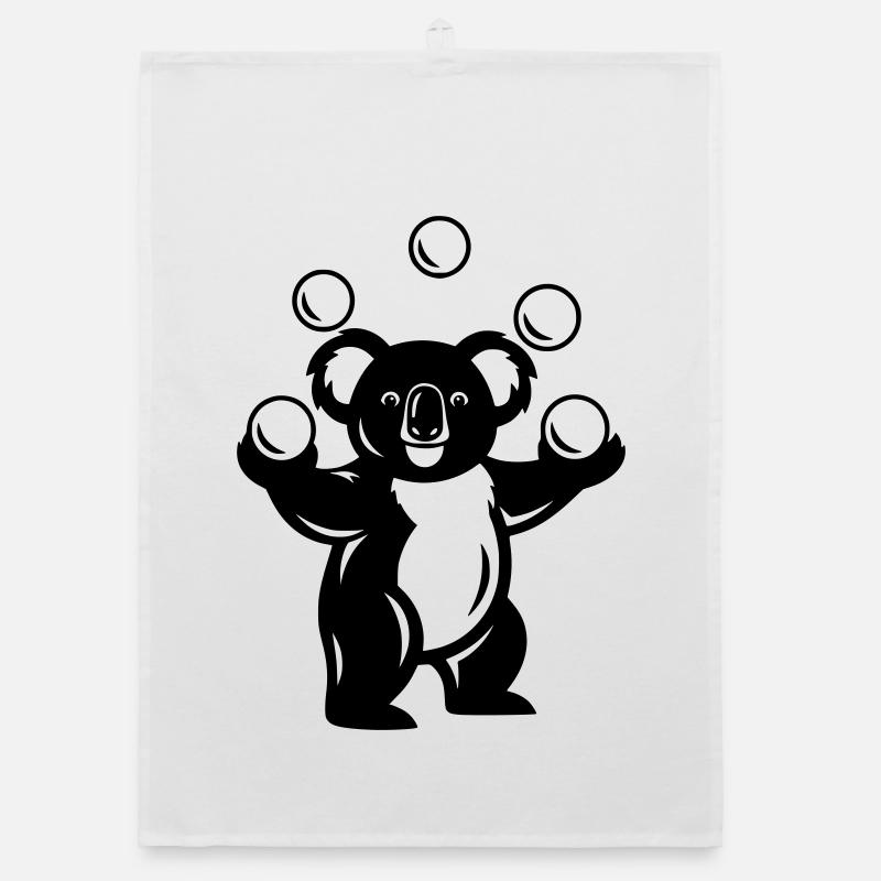 Koala jongle avec des balles de dessin animé Torchon bio