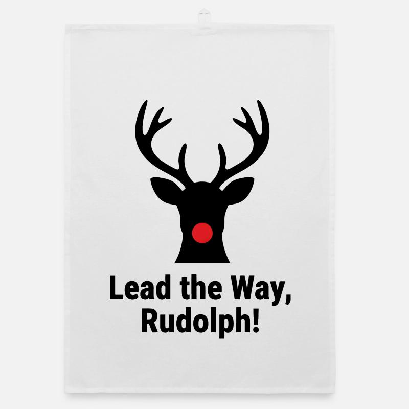 Lead the Way, Rudolph! - Organic Geschirrtuch - Weiß