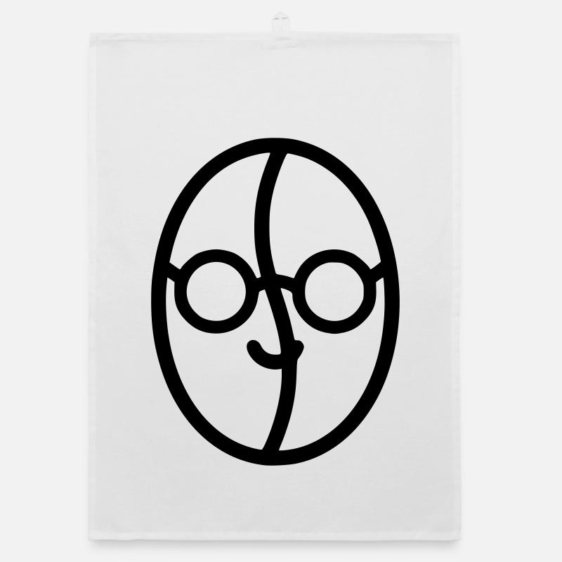 Kaffee-Liebe: Kaffeebohne mit Brille Organic Geschirrtuch