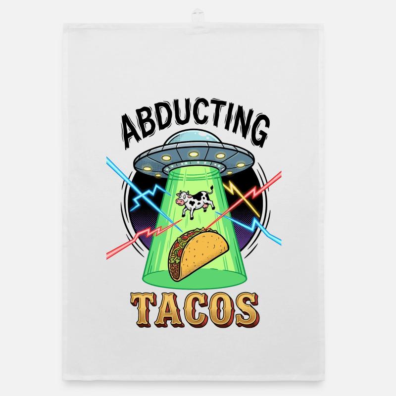 Abducting Tacos Alien Organic Geschirrtuch
