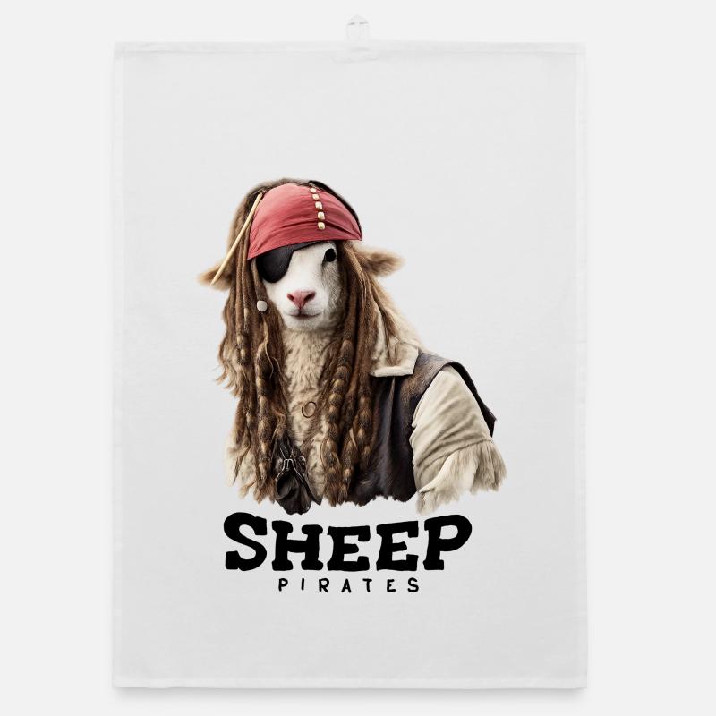 Mouton pirate aux dreadlocks Torchon bio