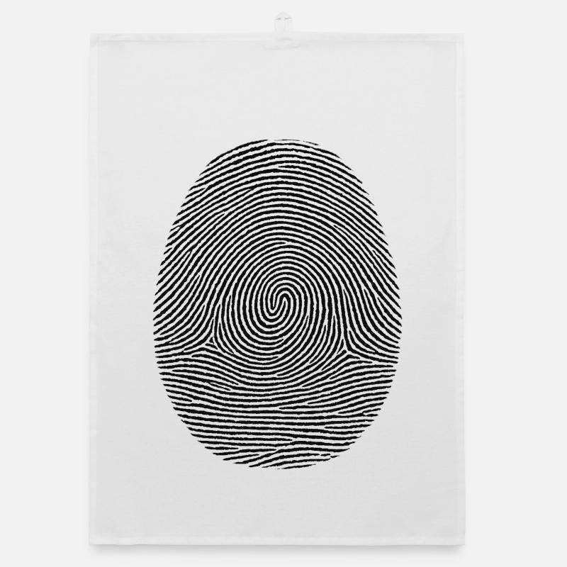 Fingerprint Pattern Noir Organic dish towel