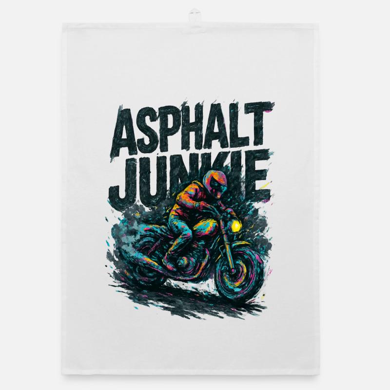 Asphalt Junkie - Motorcycle Organic dish towel