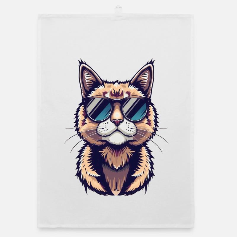 Chat cool avec des lunettes de soleil, chat tigre Torchon bio