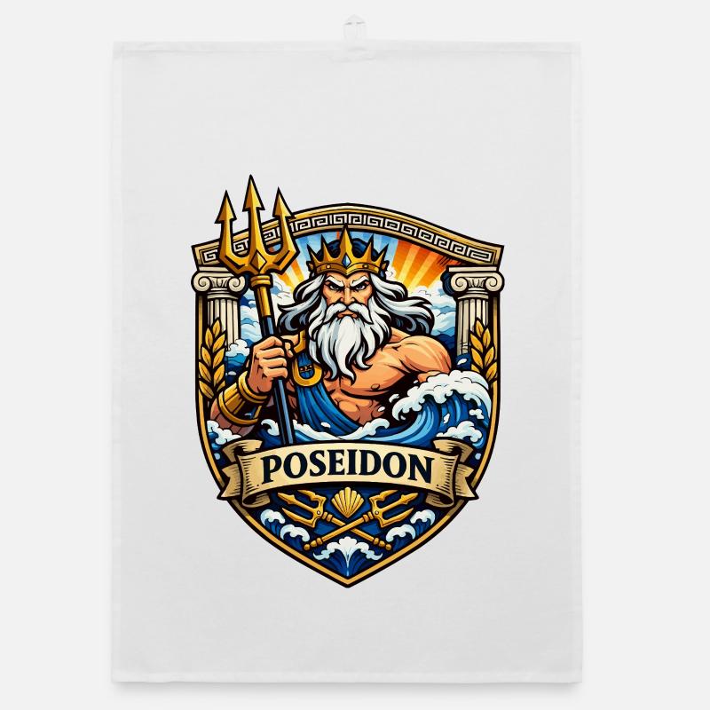 Poseidon Meeresgott  Organic Geschirrtuch