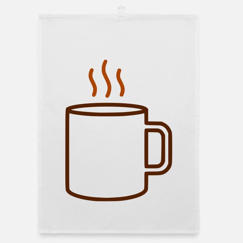 Coffee Cup Steam Outline Organic dish towel
