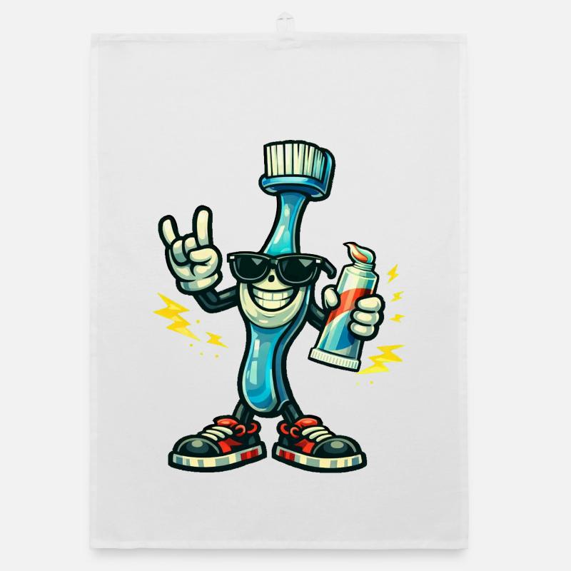 Color Hero Toothbrush Man Organic dish towel