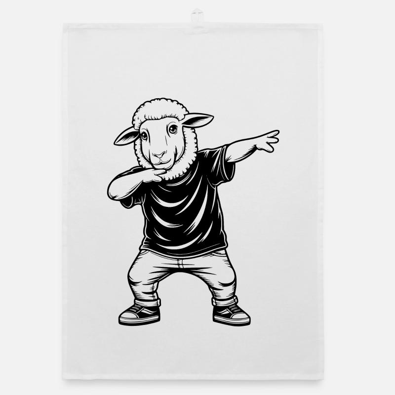 Dabbing Sheep Organic dish towel