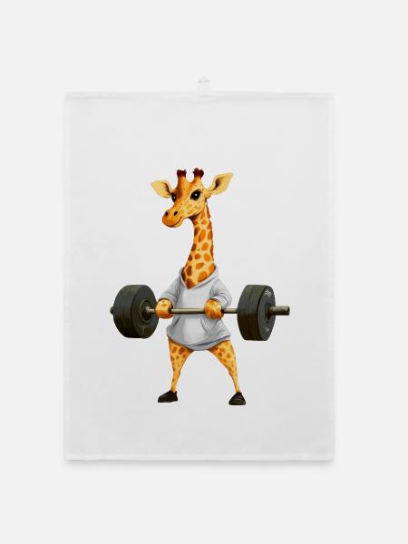Giraffe Sport - Organic dish towel - white - Front