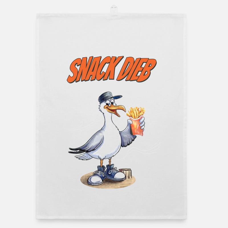 Voleur de snacks Mouette Drôle de Déclaration sur les frites Torchon bio
