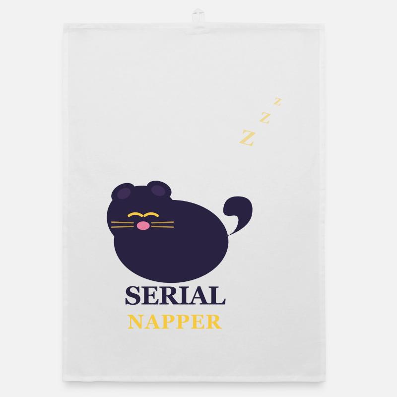Serial Napper Cat Organic dish towel